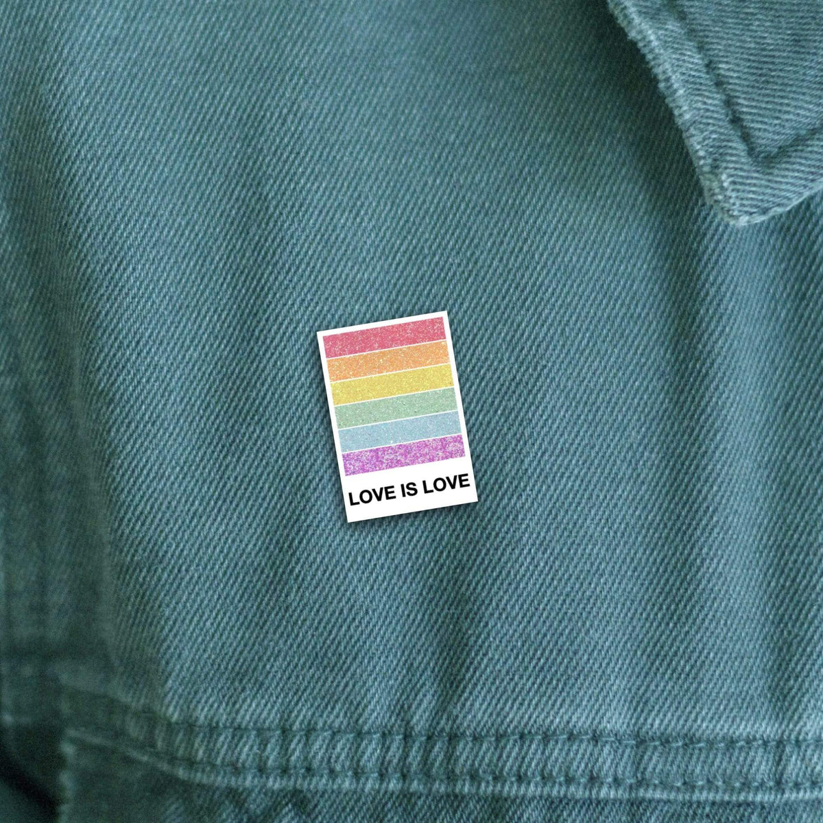 Gay Pride enamel pin, white plating