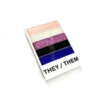 Genderfluid Pride enamel pin, glitter