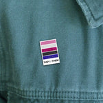 Genderfluid Pride enamel pin, gold plating