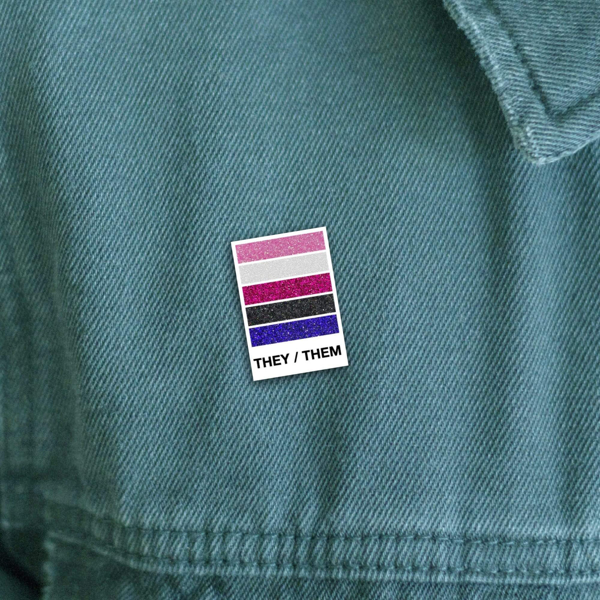Genderfluid Pride enamel pin, gold plating