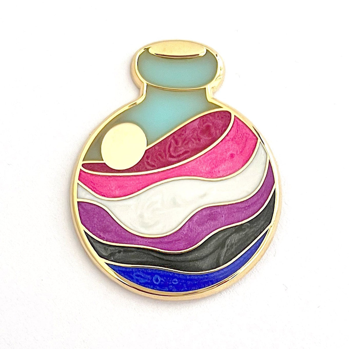 Genderfluid Potion enamel pin by Pinbuds