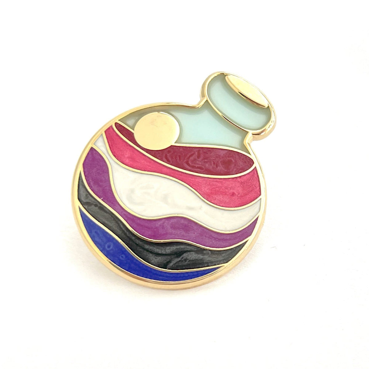 Genderfluid Potion enamel pin, hard enamel