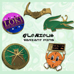 Floki enamel pin, pearlescent