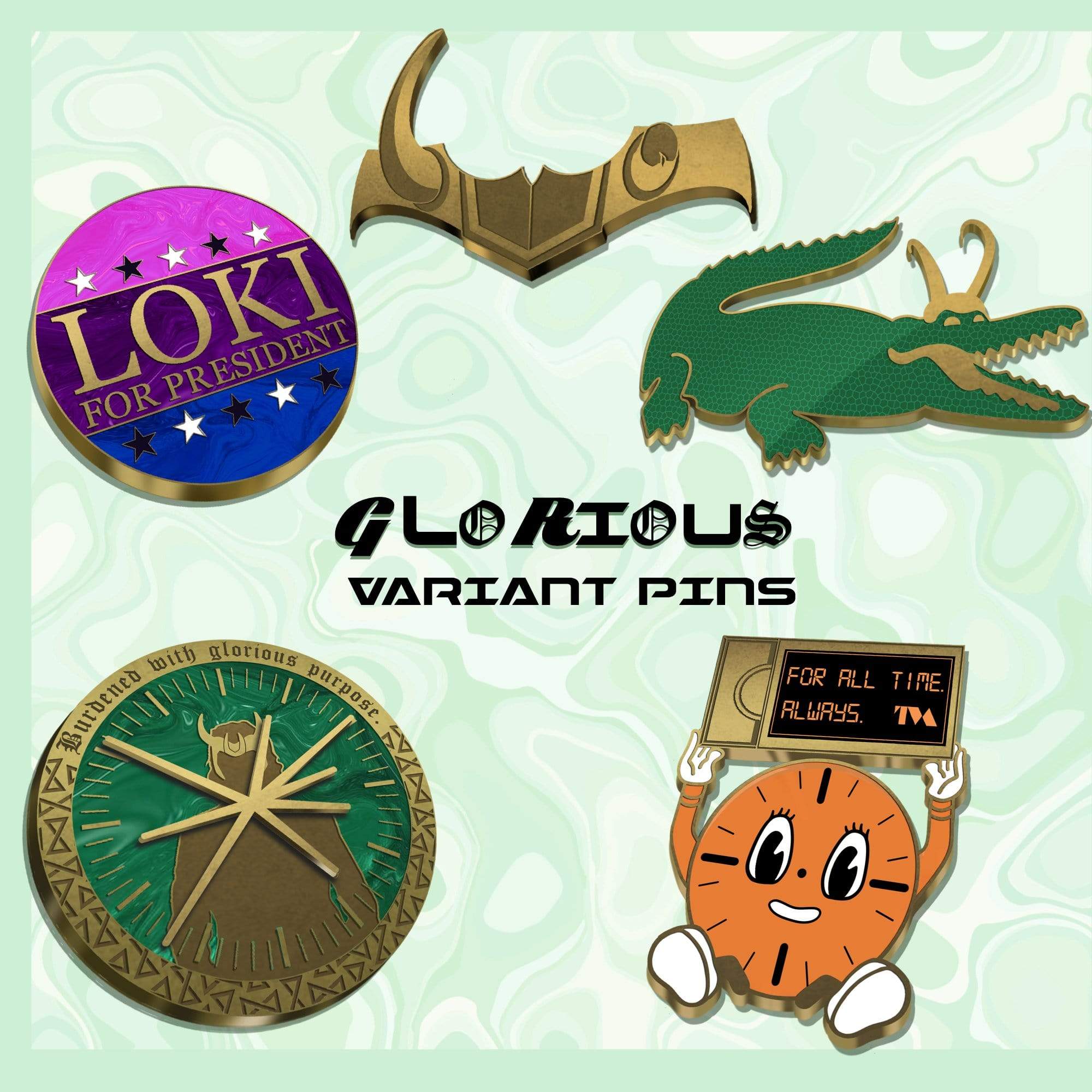 pinbuds Glorious 5 Pin Set For all time pin