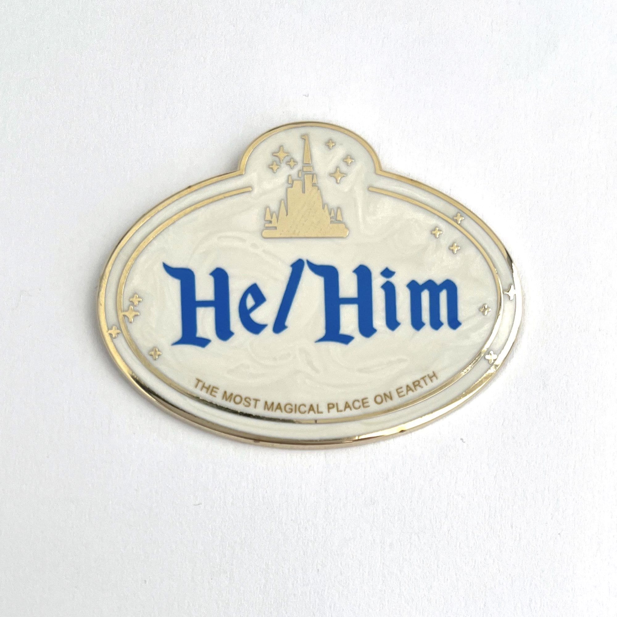 pinbuds He/Him Disneyland Tag Pronoun Pin "He/Him"