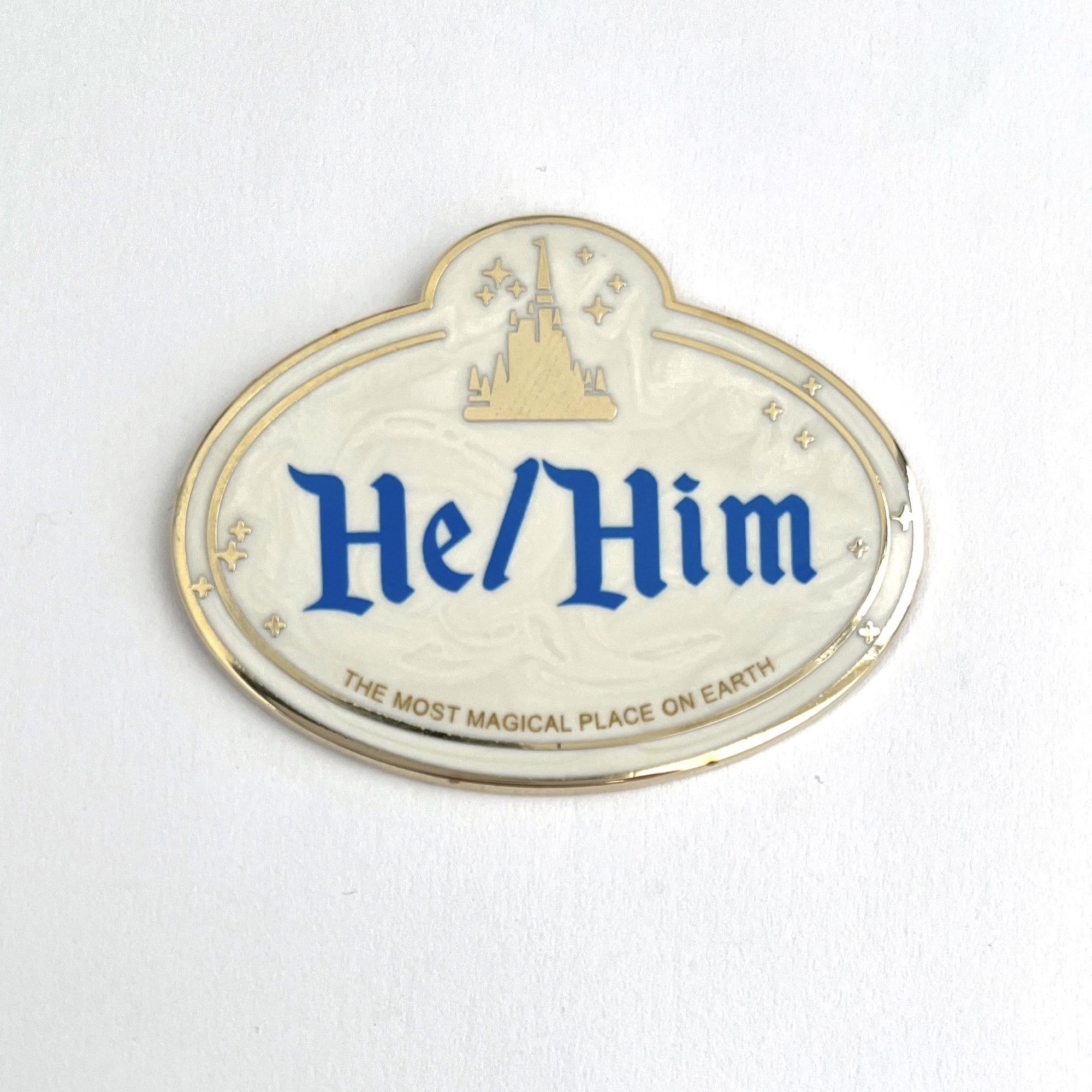 pinbuds He/Him Disneyland Tag Pronoun Pin "She/Her"