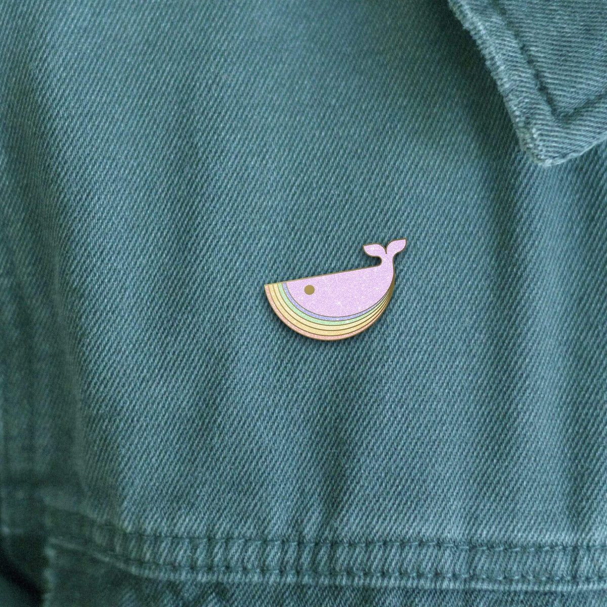 Homosexuwhale Pride enamel pin, gold plating