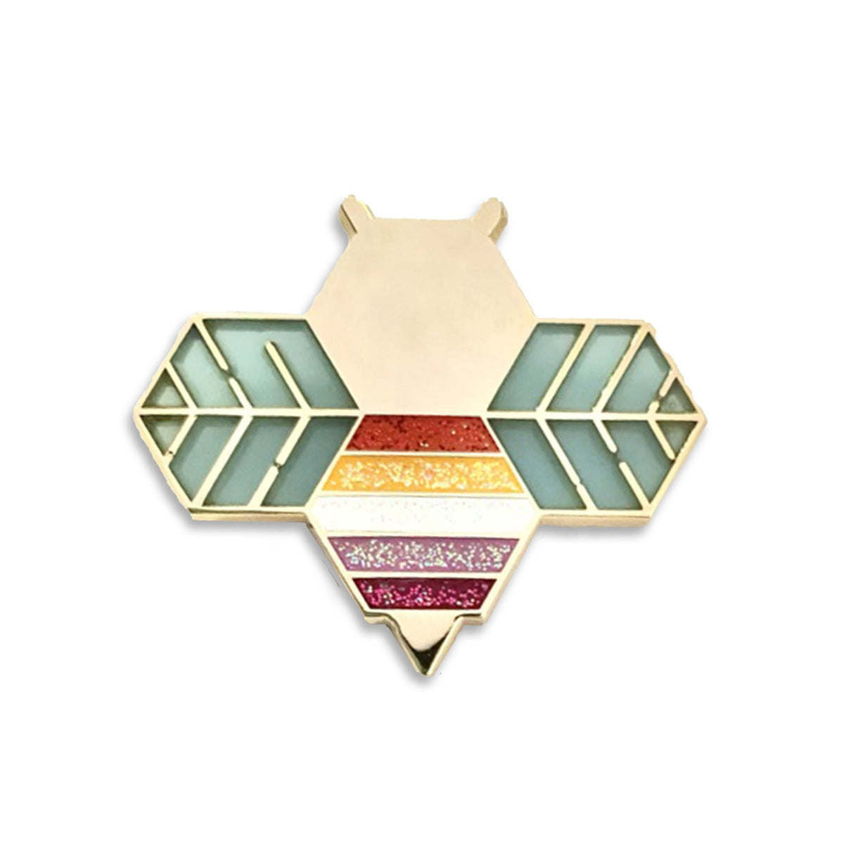 Lesbeean Pride enamel pin by Pinbuds