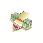 Lesbeean Pride enamel pin, glitter