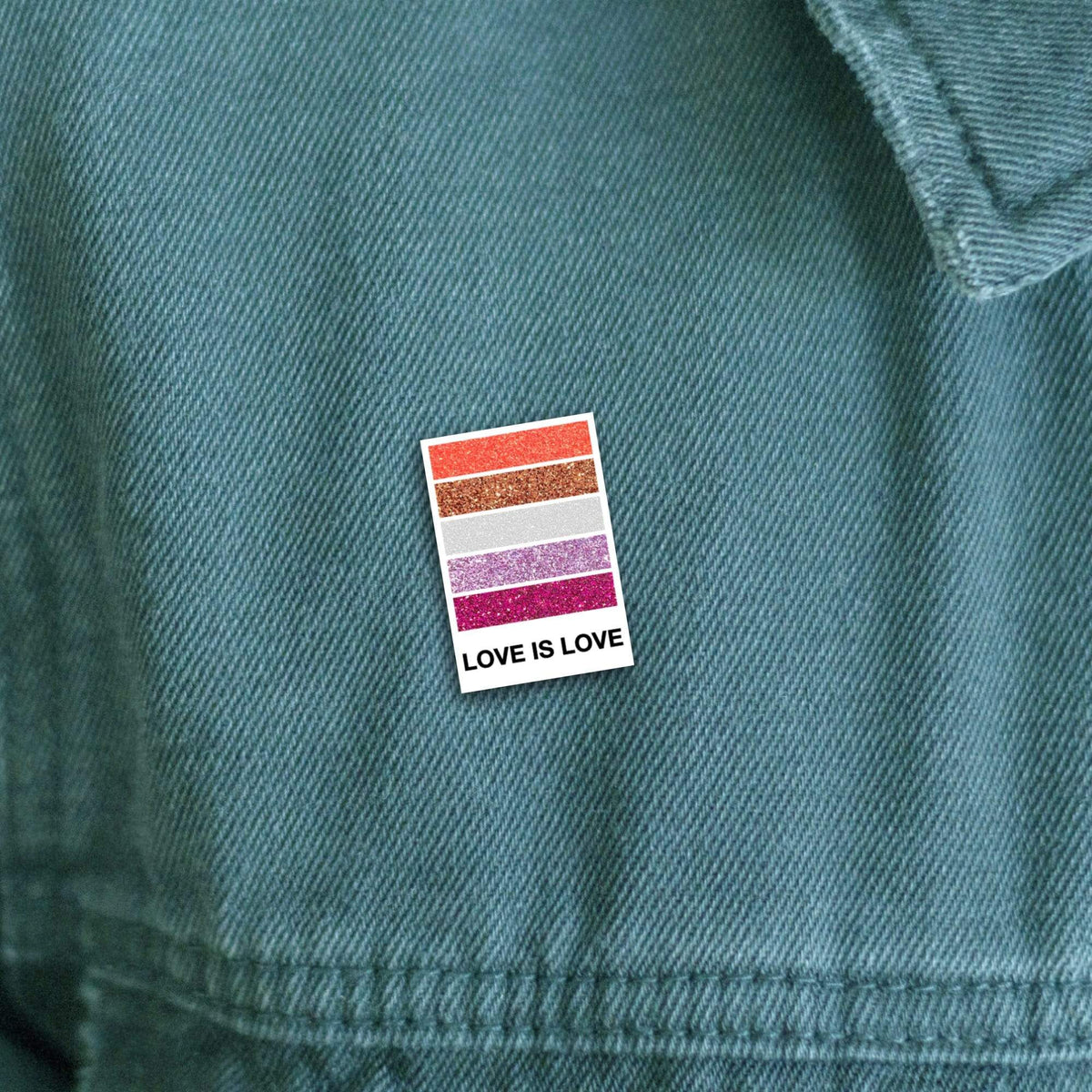 Lesbian Pride enamel pin, gold plating