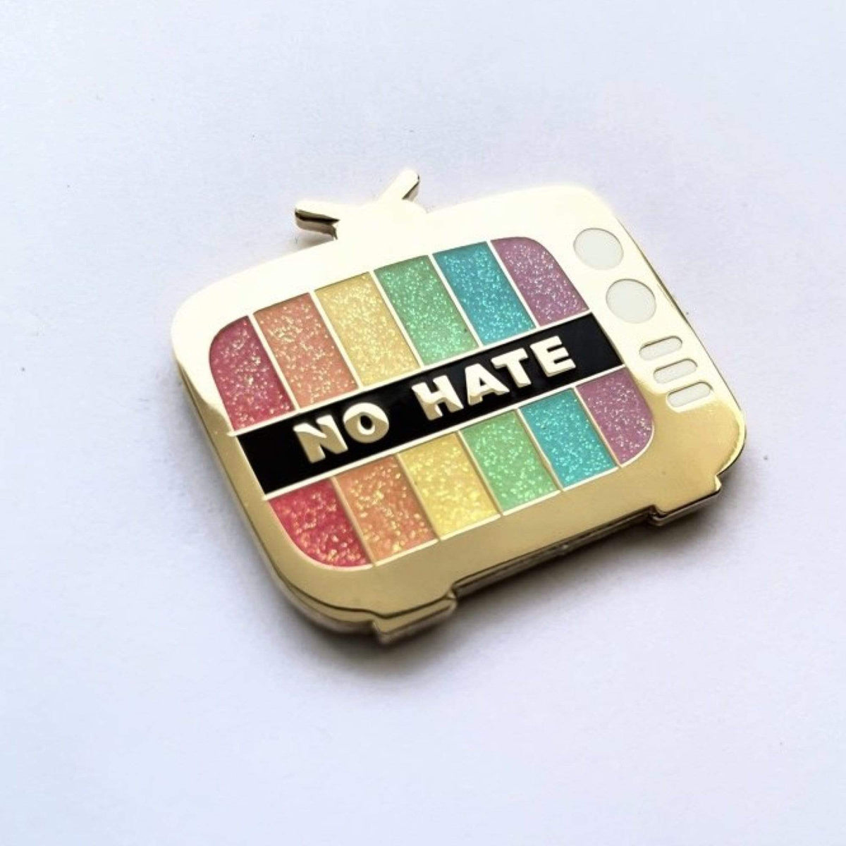 LGB-TV Retro Pride enamel pin, hard enamel