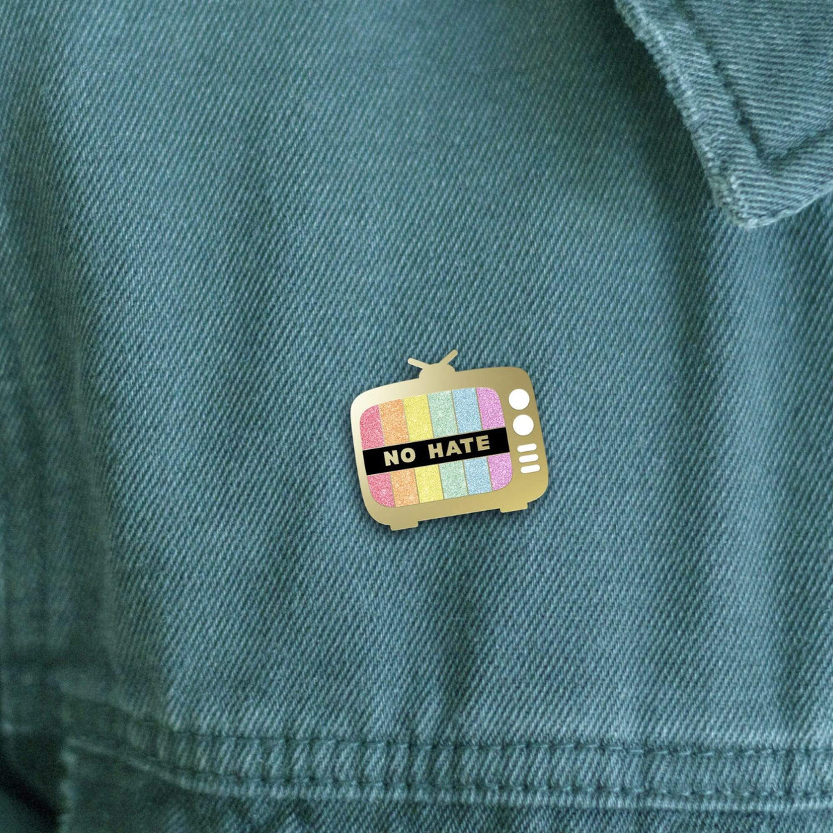 LGB-TV Retro Pride enamel pin, gold plating
