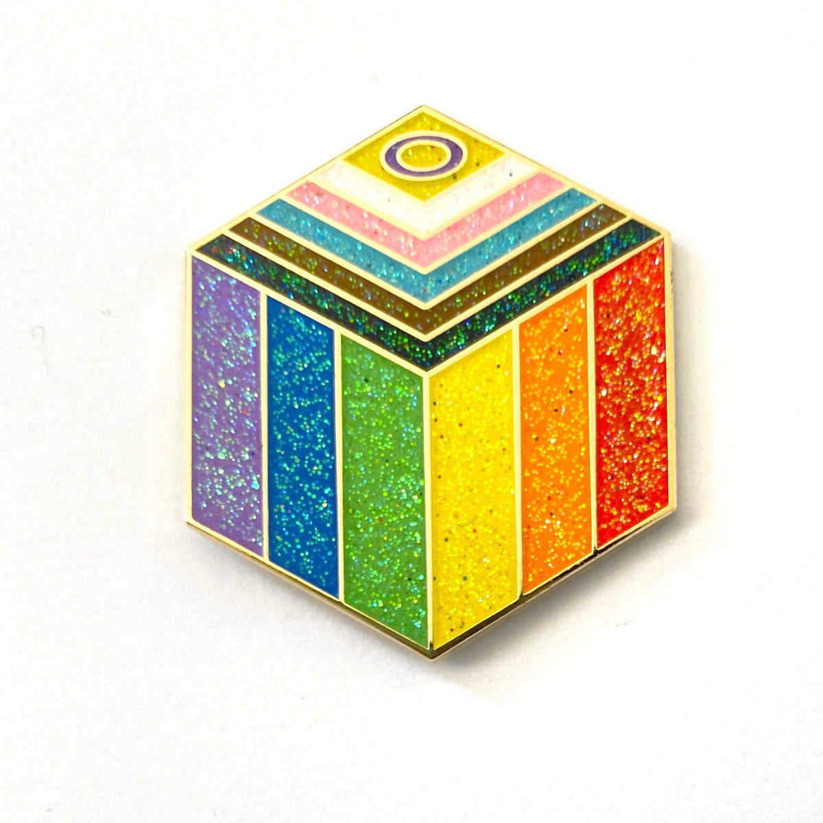 LGBTQube Progress enamel pin by Pinbuds