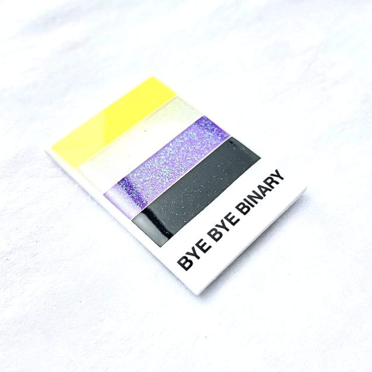 Non-Binary Pride enamel pin, glitter