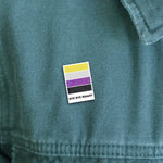 Non-Binary Pride enamel pin, hard enamel