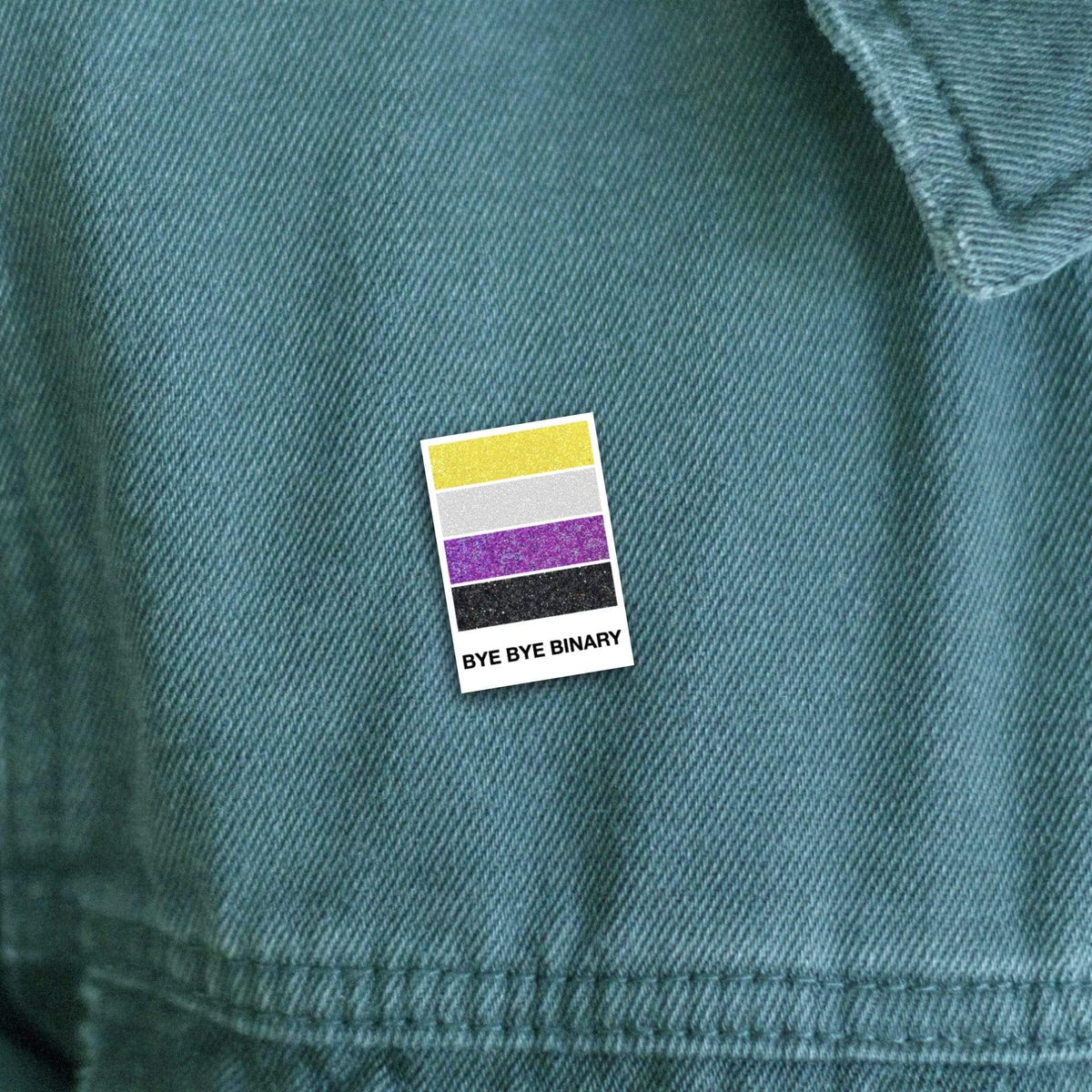 Non-Binary Pride enamel pin, hard enamel