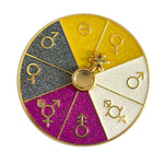 Non-Binary Spinner enamel pin, gold plating