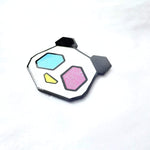 Pandasexual Pride enamel pin, glitter