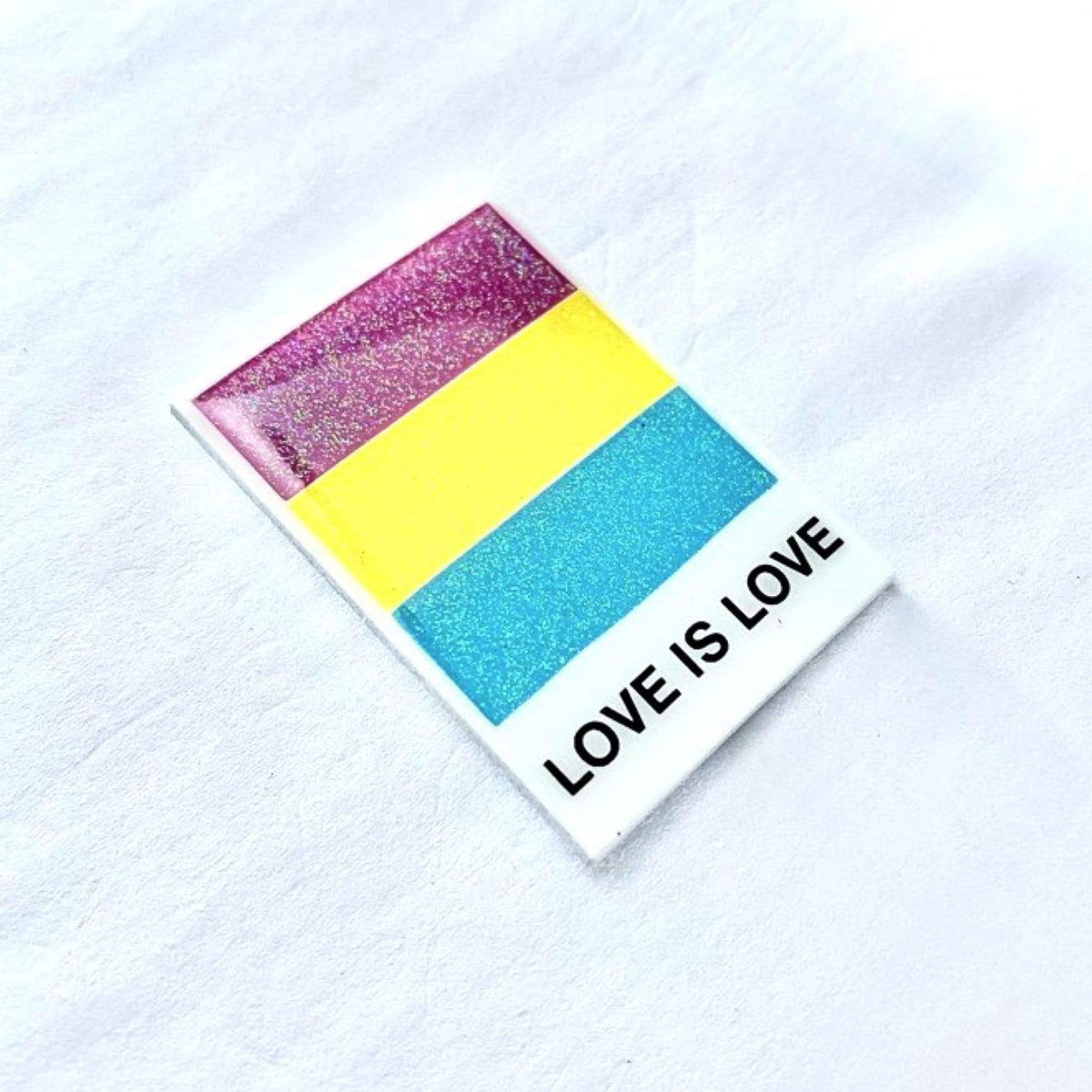 Pansexual Pride enamel pin, glitter