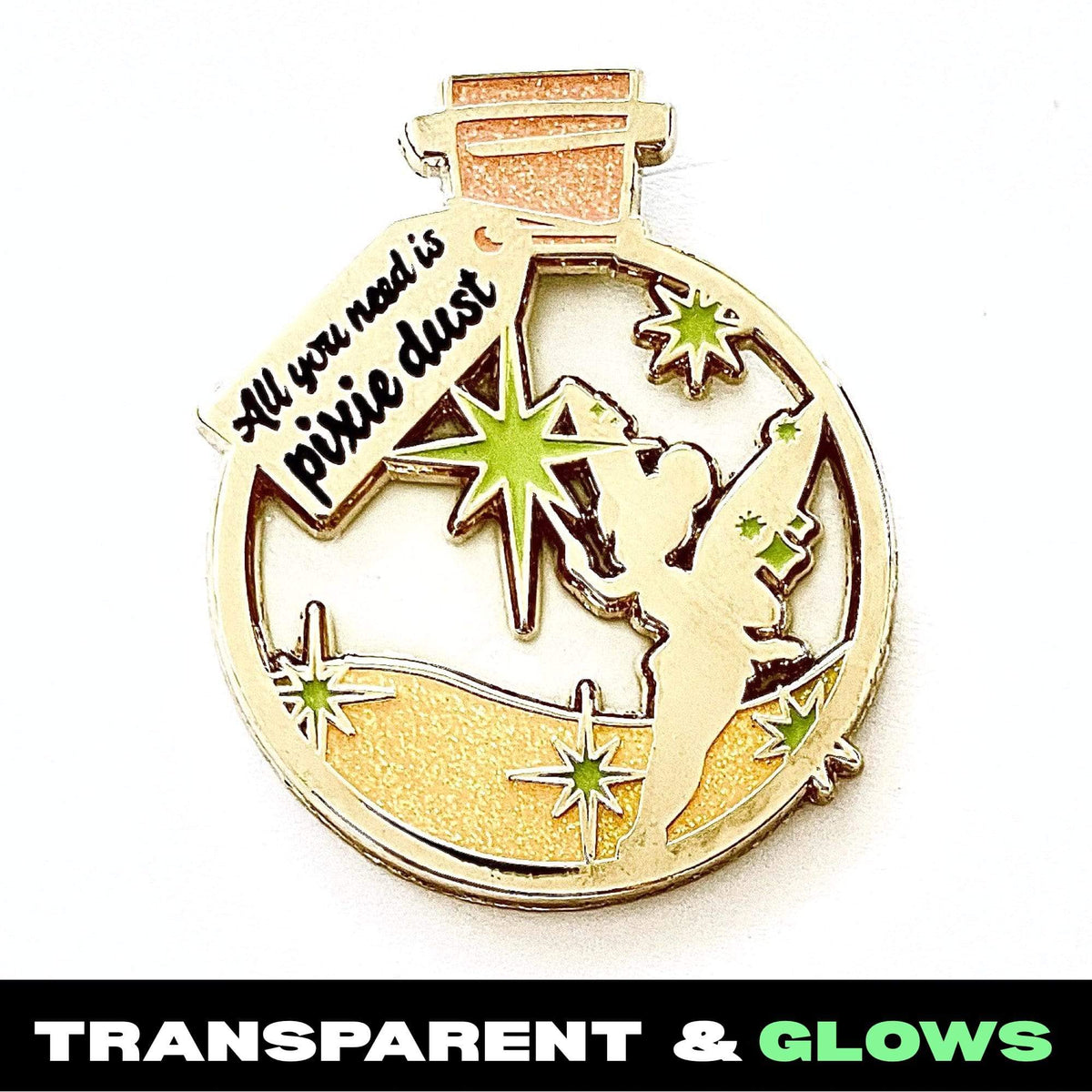 Pixie Dust Glow enamel pin, designed in Sydney