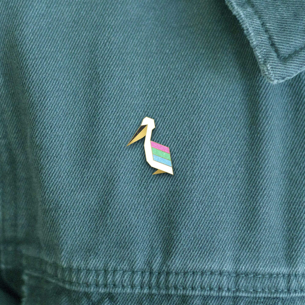 Polycan Pride enamel pin, designed in Sydney