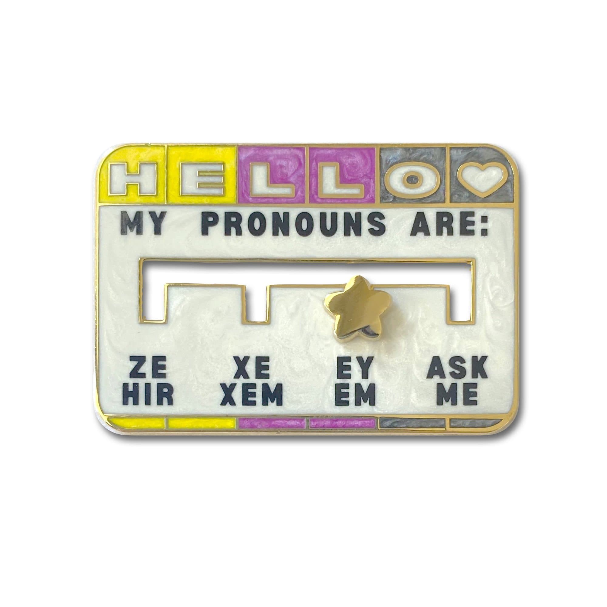 pinbuds Pronoun Slider (neo) Pronoun Slider Pin (Non Binary version)