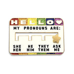 Pronoun Slider enamel pin by Pinbuds