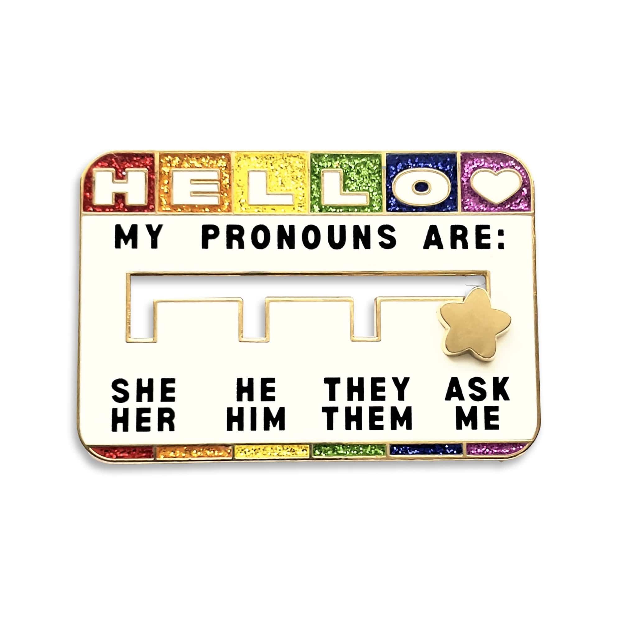 pinbuds Pronoun Slider Pin