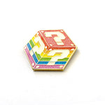 Queerstioning enamel pin, gold plating