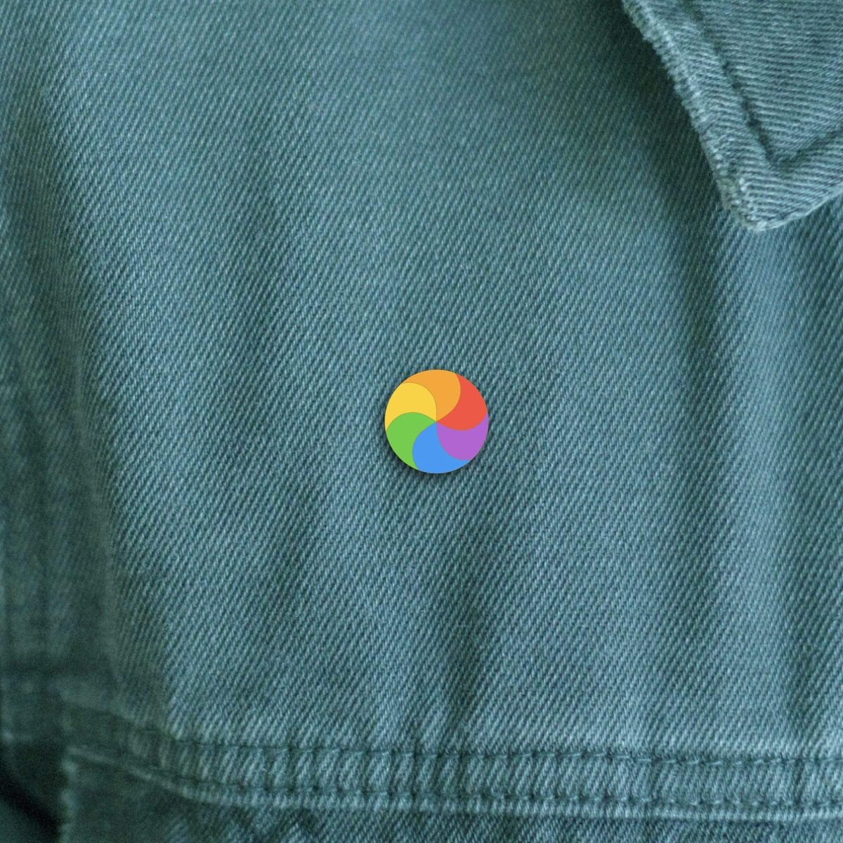 Rainbow Spinner Pride enamel pin, rainbow