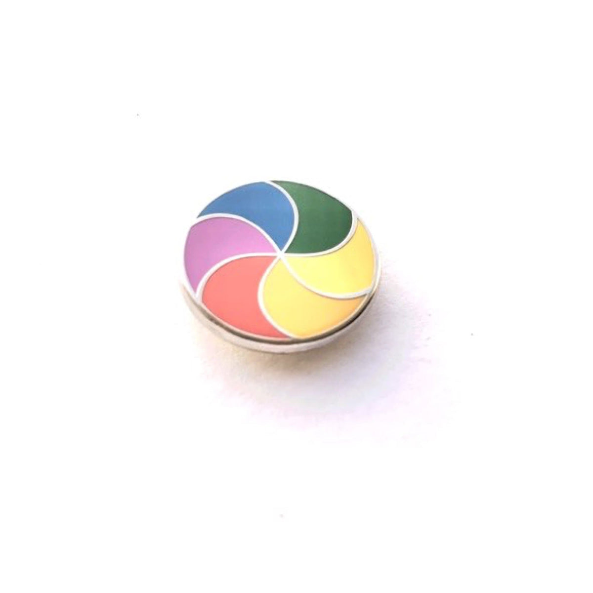 Rainbow Spinner Pride enamel pin, hard enamel