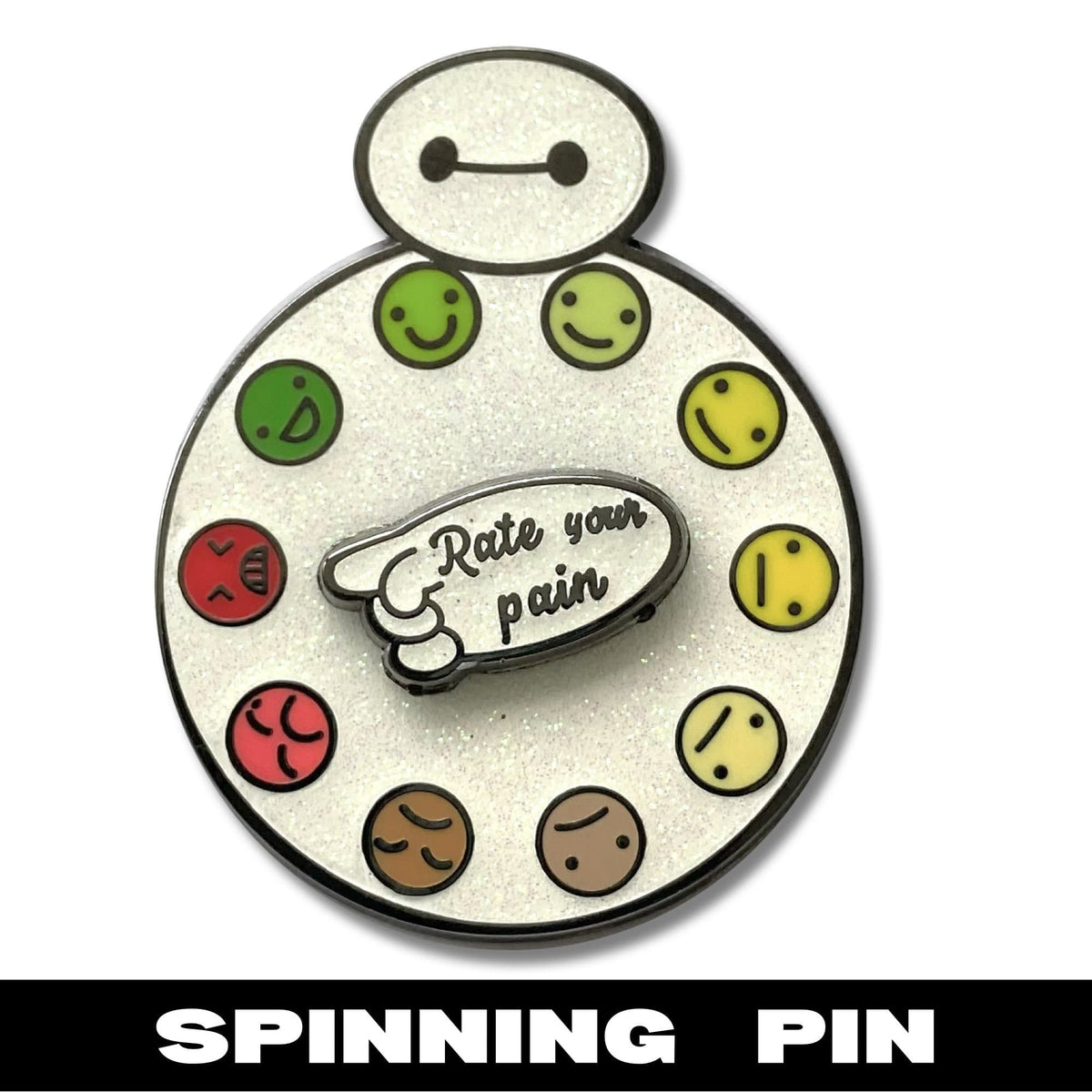Rate Your Pain Spinner enamel pin by Pinbuds
