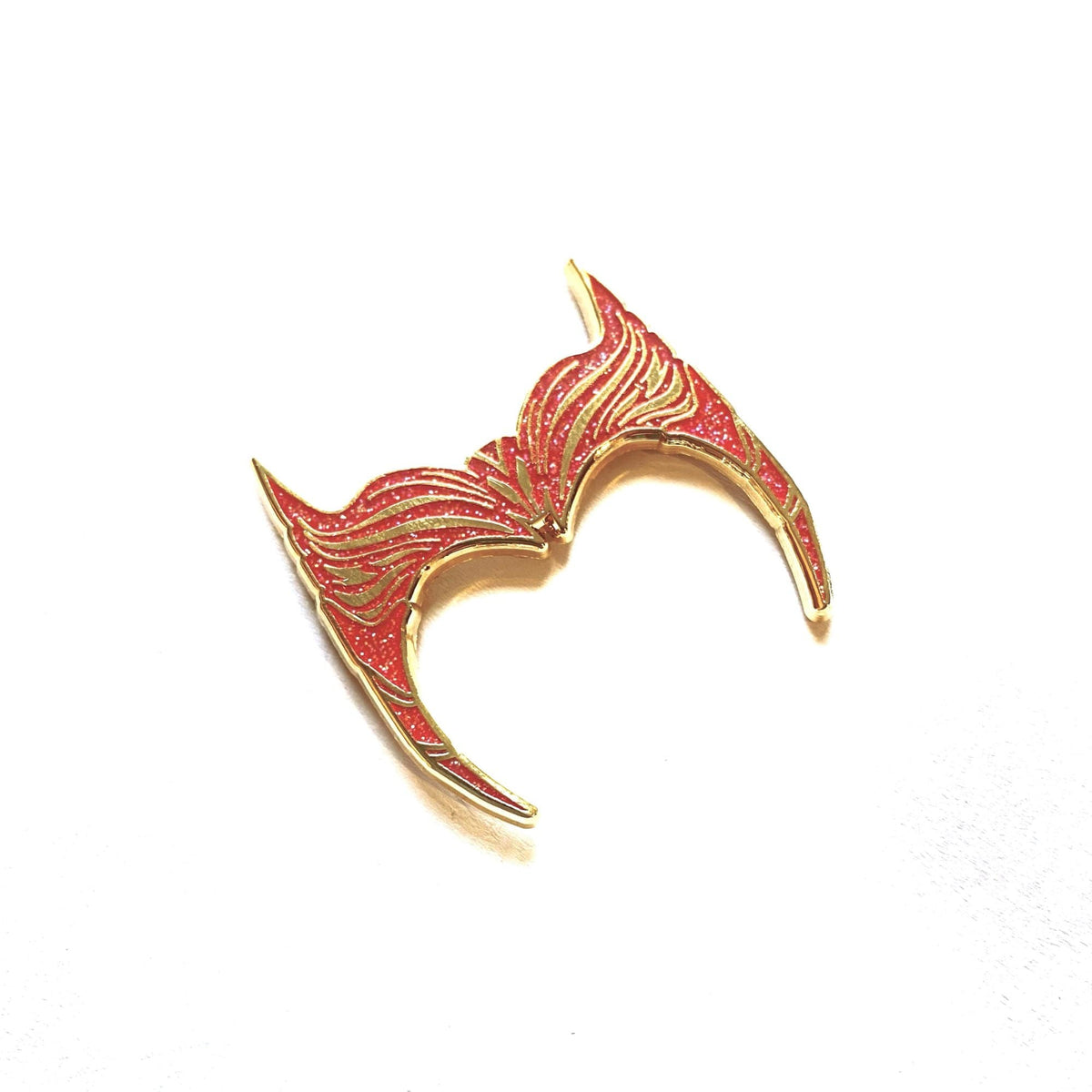 Red Witch enamel pin, glitter
