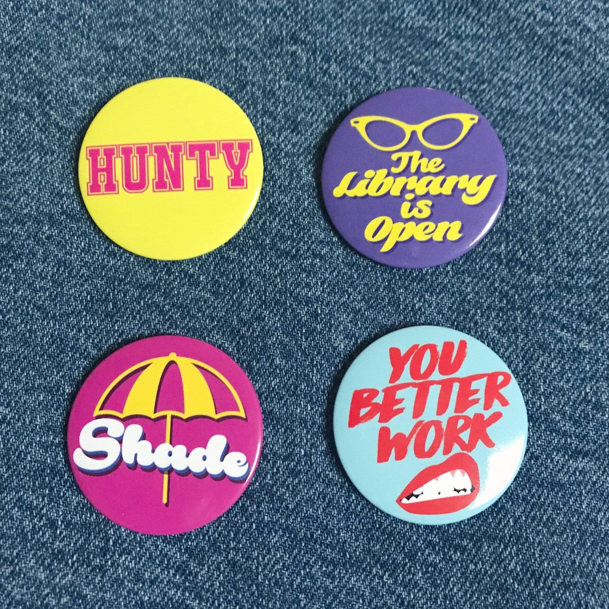 pinbuds Sassy Drag Button Badges (4 Pack)