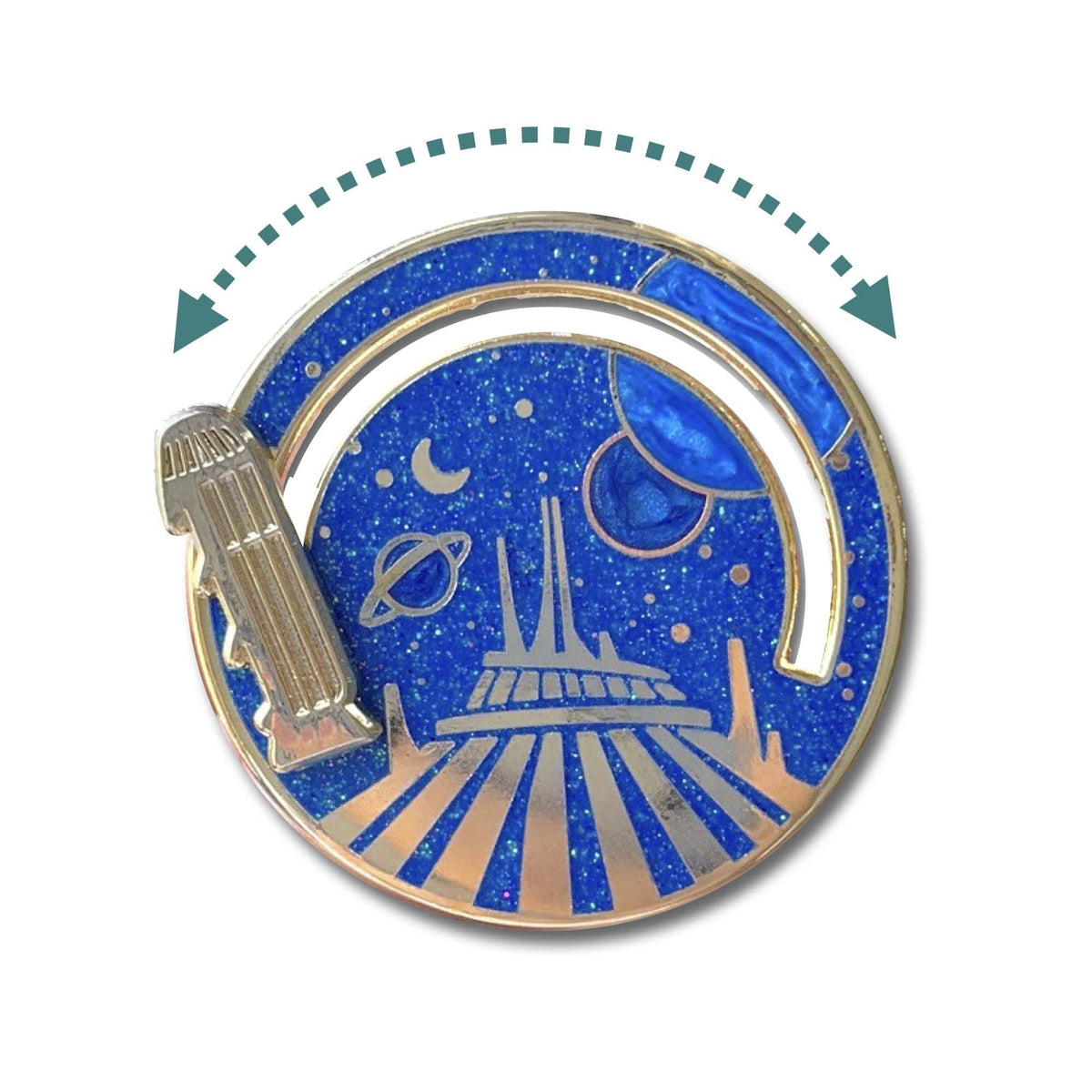 Space Mountain Slider enamel pin, sliding