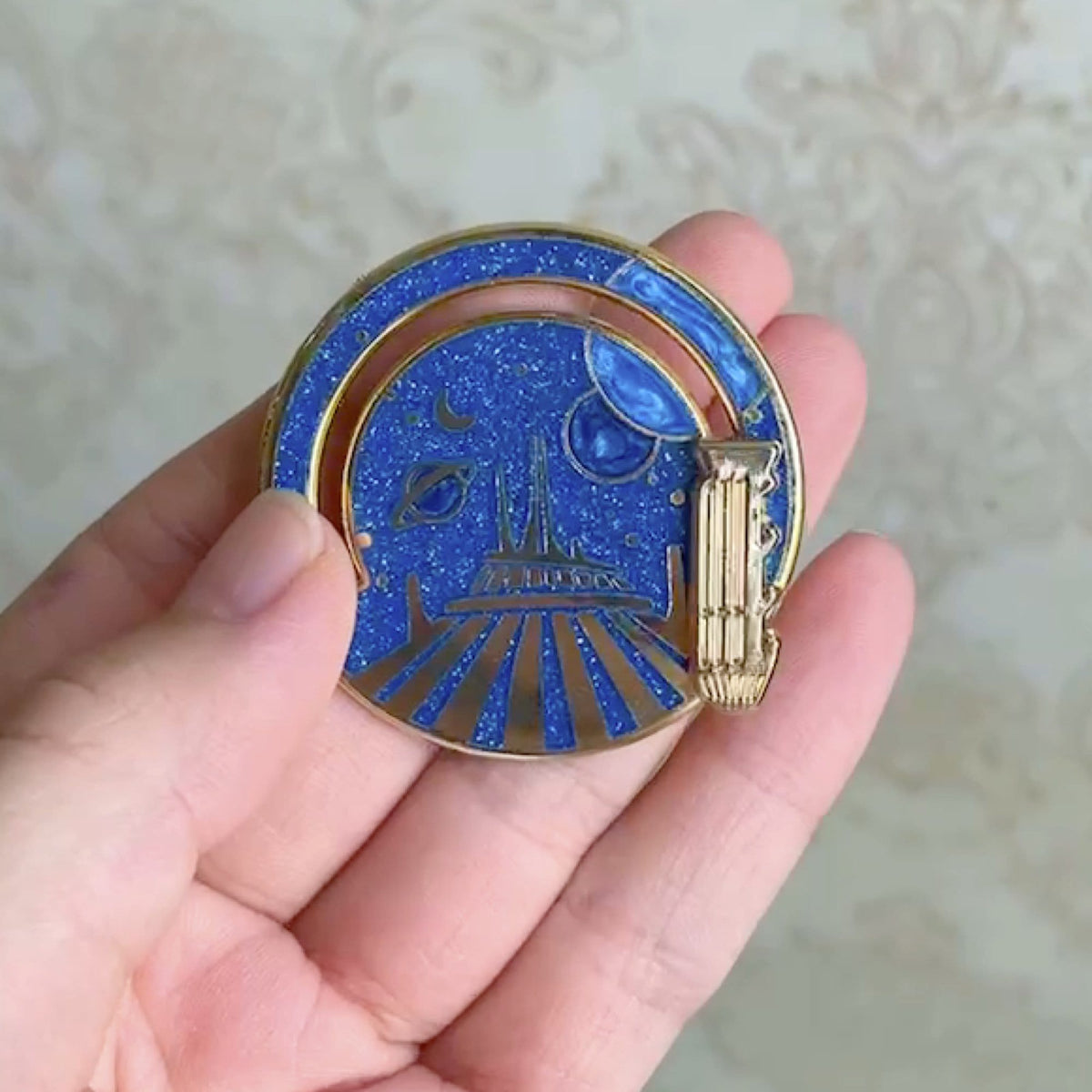 Space Mountain Slider enamel pin, designed in Sydney