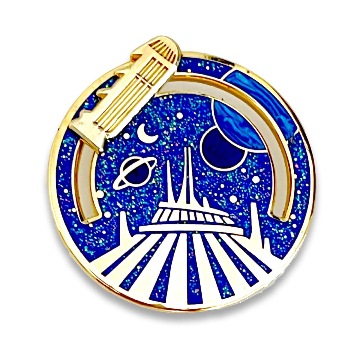 Space Mountain Slider enamel pin, gold plating