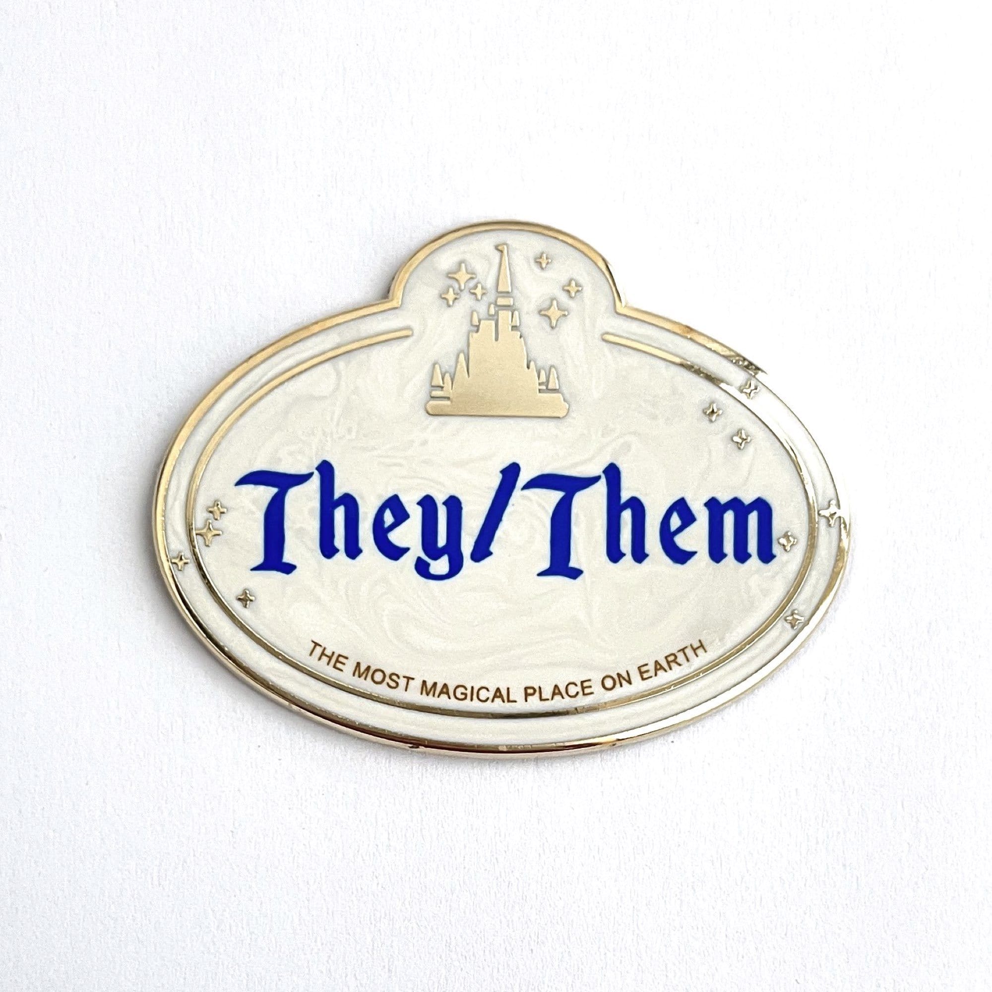 pinbuds They/Them Disneyland Tag Pronoun Pin "They/Them"