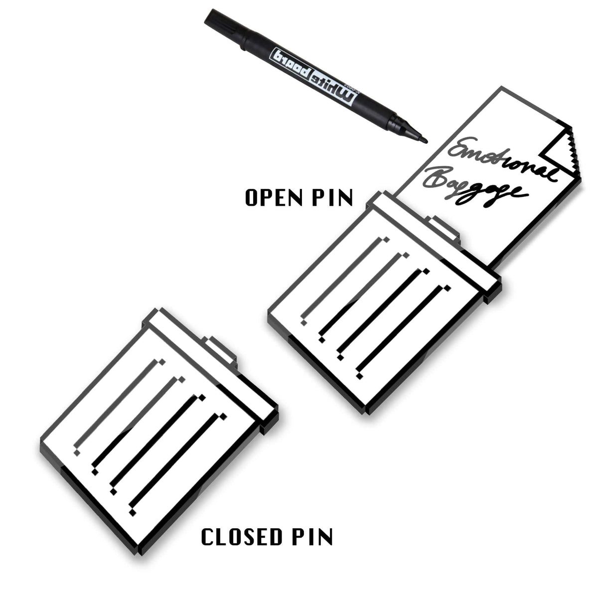 Trash Slider enamel pin, hard enamel