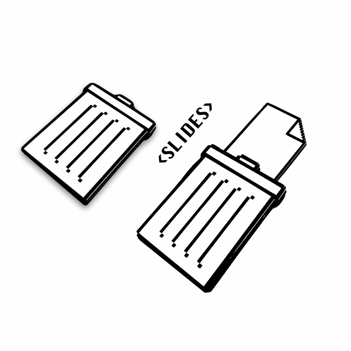 Trash Slider enamel pin by Pinbuds