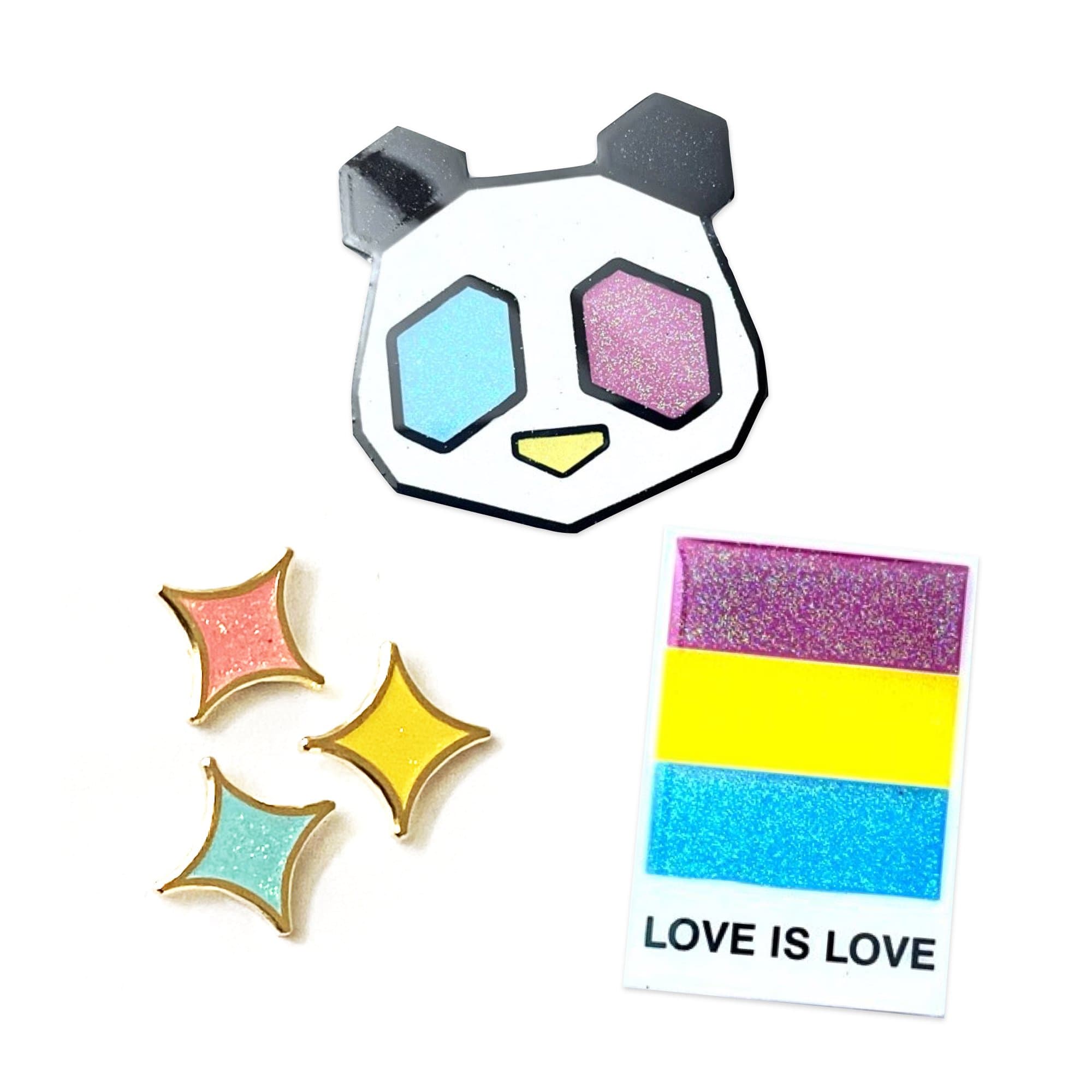 punimpressed 3 Pin Bundle Pansexual Star Pins