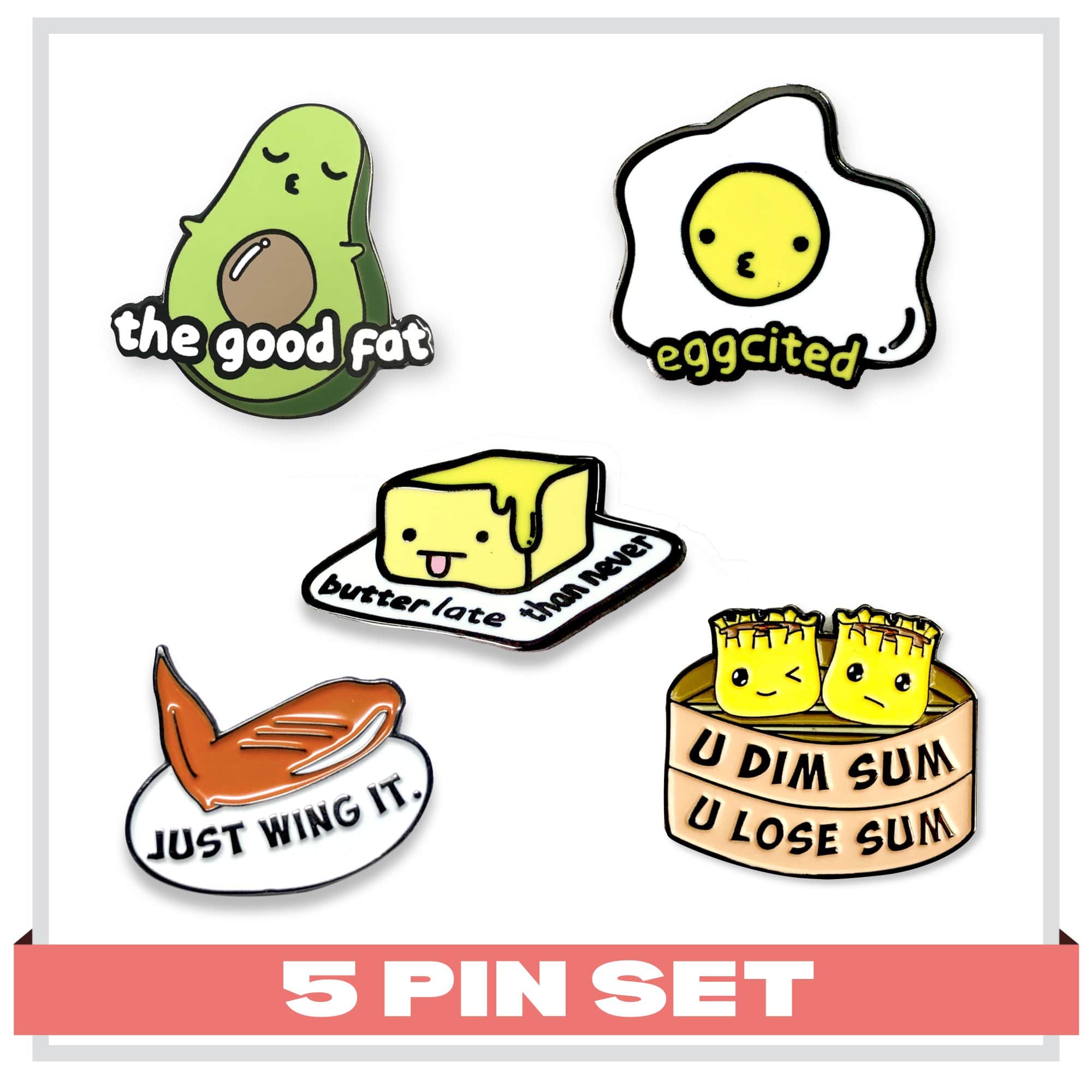 punimpressed Food Puns (5 pin set)