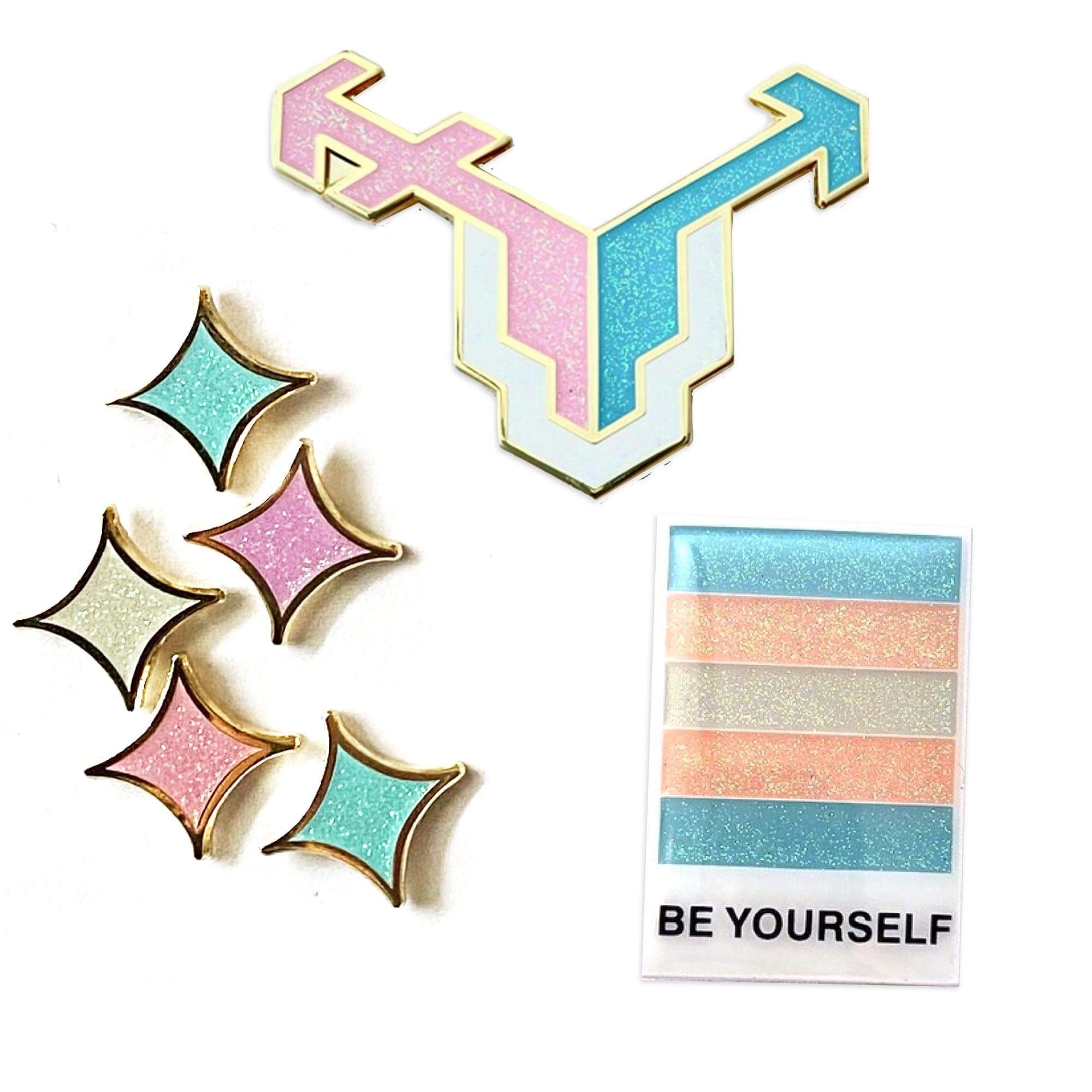 punimpressed Transsexual 3 Pin Bundle Transsexual Star Pins