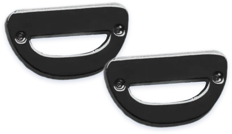 2 Black D-rings, front